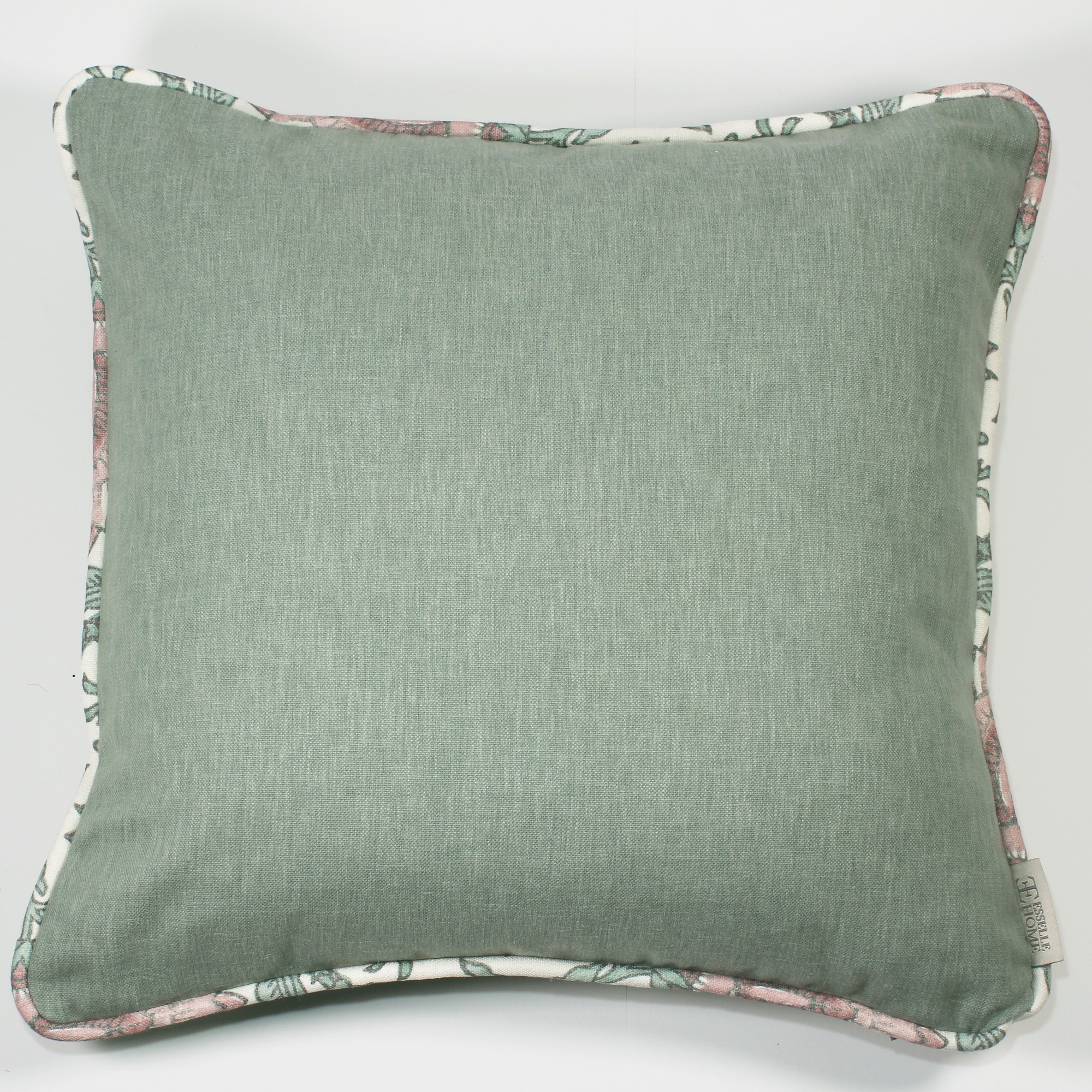 Eden Plain Nima Floral Modern Cushion In Mineral Green